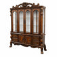 19" X 74" X 89" Cherry Oak Wood Poly Resin Glass Hutch  Buffet