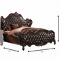 Dark Brown King Bed Frame with Nailhead Trim