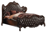 Dark Brown King Bed Frame with Nailhead Trim