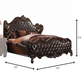 Dark Brown King Bed Frame with Nailhead Trim