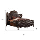 Dark Brown King Bed Frame with Nailhead Trim