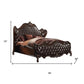 Dark Brown King Bed Frame with Nailhead Trim
