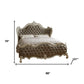 76" X 95" X 73" Vintage Gray Pu Bone White Wood Poly Resin Upholstery Queen Bed