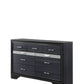 63" Black Manufactured Wood Nine Drawer Gentlemans Chest