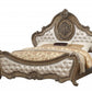 Queen Tufted Bronze Upholstered Faux Leather Bed With Nailhead Trim