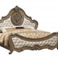 Queen Tufted Bronze Upholstered Faux Leather Bed With Nailhead Trim