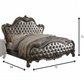 73" X 99" X 72" Silver Pu Antique Platinum Upholstery Poly Resin Queen Bed