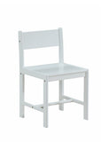 White Wood Stationary Desk Chair