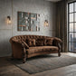 55" Brown Velvet Curved Sofa And Toss Pillows