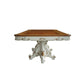 49" Brown And White Solid Wood Double Pedestal Base Dining Table