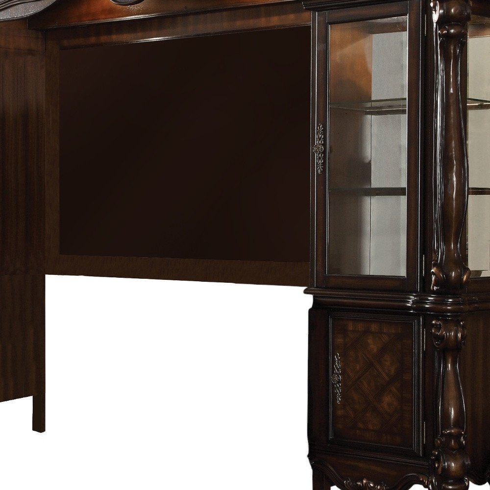 118" Dark Brown Solid Wood Floating Mount Entertainment Center
