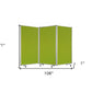 71" Green Iron Folding Three Panel Screen Room Divider
