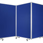 71" Blue Iron Folding Three Panel Screen Room Divider