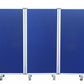 71" Blue Iron Folding Three Panel Screen Room Divider