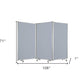 71" Gray Iron Folding Three Panel Screen Room Divider