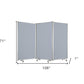 71" Gray Iron Folding Three Panel Screen Room Divider
