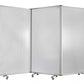 71" White Iron Folding Three Panel Screen Room Divider