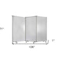 71" White Iron Folding Three Panel Screen Room Divider