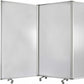 71" White Iron Folding Three Panel Screen Room Divider