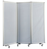 71" White Iron Folding Six Panel Screen Room Divider