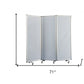 71" White Iron Folding Six Panel Screen Room Divider