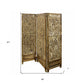 67" Brown Folding Three Panel Screen Room Divider