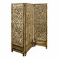 67" Brown Folding Three Panel Screen Room Divider