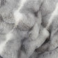 50" X 70" Gray and White Faux Fur Striped Plush Throw Blanket