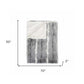 50" X 70" Gray and White Faux Fur Striped Plush Throw Blanket