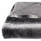 50" X 70" Gray and White Faux Fur Striped Plush Throw Blanket