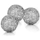 Set of Three Silver Wire 3" Decorative Orbs