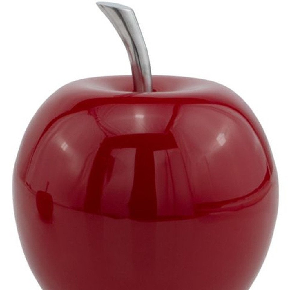 13" Silver Buffed Aluminum Decorative Apple Tabletop Sculpture