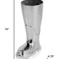 16" Silver Buffed Aluminum Firefighter Boot Umbrella Stand Sculpture