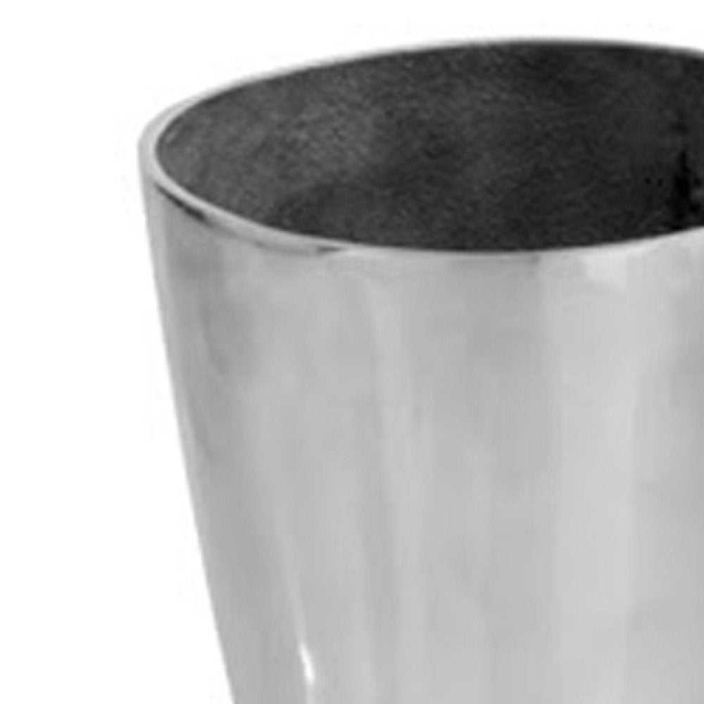 16" Silver Buffed Aluminum Firefighter Boot Umbrella Stand Sculpture