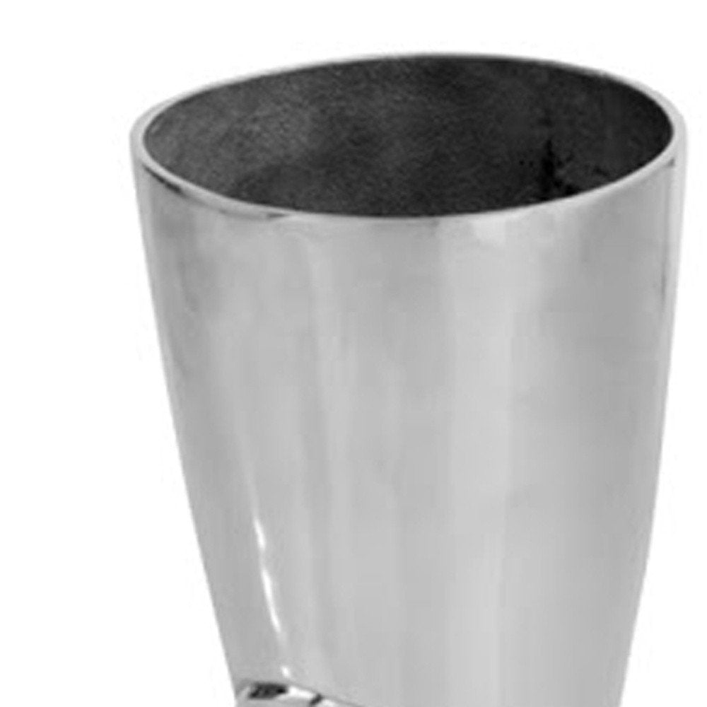 16" Silver Buffed Aluminum Firefighter Boot Umbrella Stand Sculpture