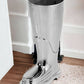 16" Silver Buffed Aluminum Firefighter Boot Umbrella Stand Sculpture