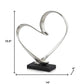 16" Raw Silver And Black Heart Sculpture