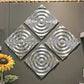 12" X 12" Silver Metallic Buffed Aluminum Abstract Ripple Wall Decor
