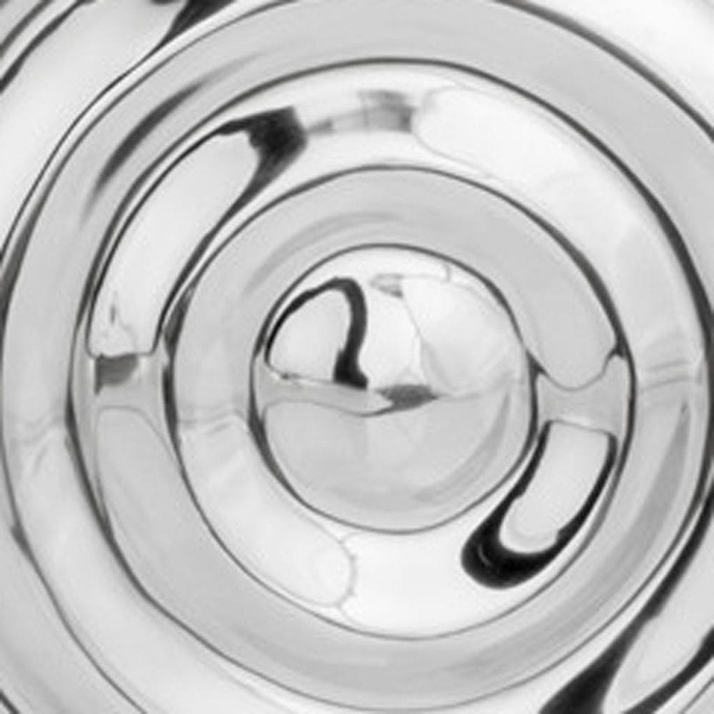 12" X 12" Silver Metallic Buffed Aluminum Abstract Ripple Wall Decor