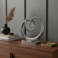 17" Silver Buffed Aluminum Modern Abstract Tabletop Sculpture