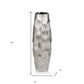 14" Aluminum Silver Faceted Geometric Cylinder Table Vase