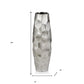 14" Aluminum Silver Faceted Geometric Cylinder Table Vase