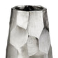 14" Aluminum Silver Faceted Geometric Cylinder Table Vase