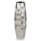 14" Aluminum Silver Faceted Geometric Cylinder Table Vase