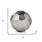 4" Silver Rough Hewn Faceted Sphere