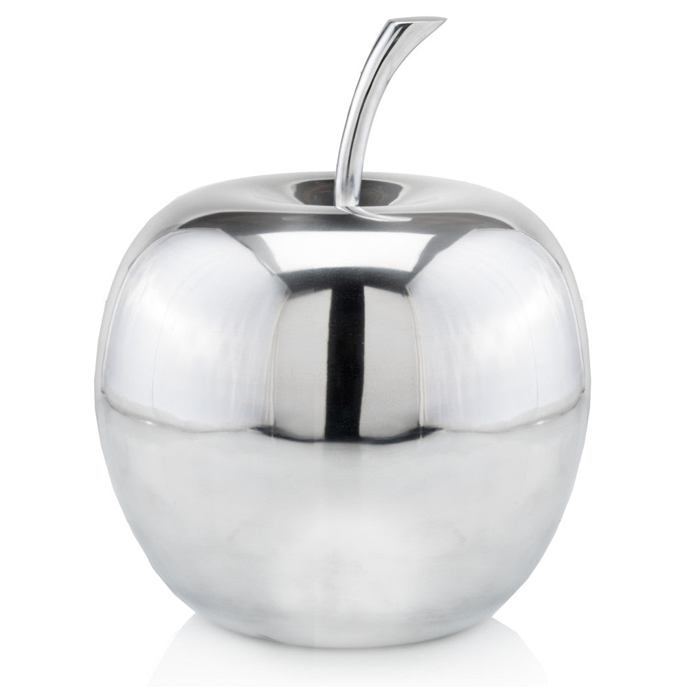 11" Red and Silver Aluminum Decorative Apple