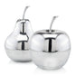 11" Red and Silver Aluminum Decorative Apple