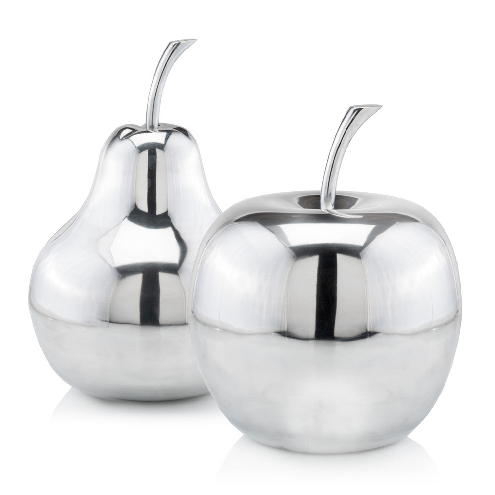 11" Red and Silver Aluminum Decorative Apple