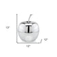 11" Red and Silver Aluminum Decorative Apple