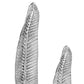 Set of Two Silver Aluminum Tall Feather Tabletop Sculptures